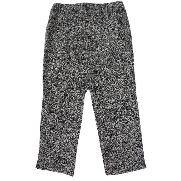 Talbots Petits Navy and Cream Floral Paisley Capri Pants Stretch womens sz 10P - Picture 7 of 7